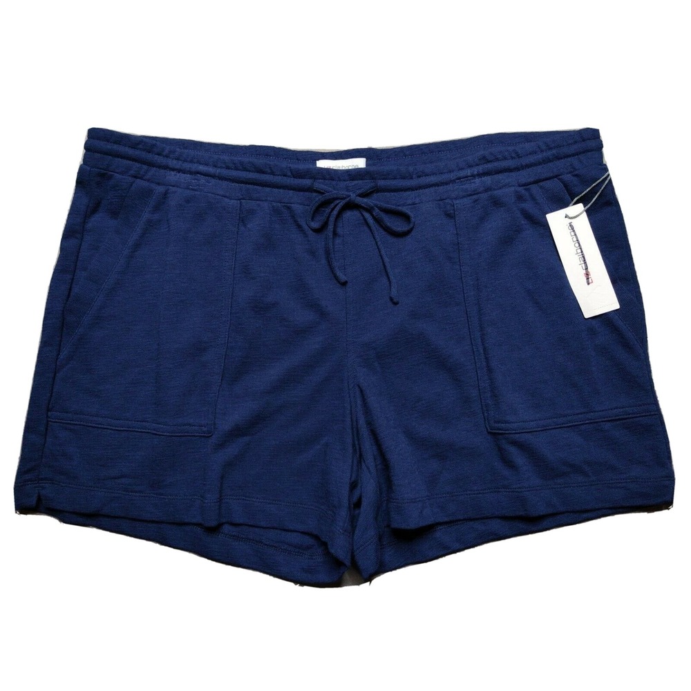 Liz Claiborne Women 2XL Navy Blue Pull-On Cotton Blend 4" Inseam Shorts NEW